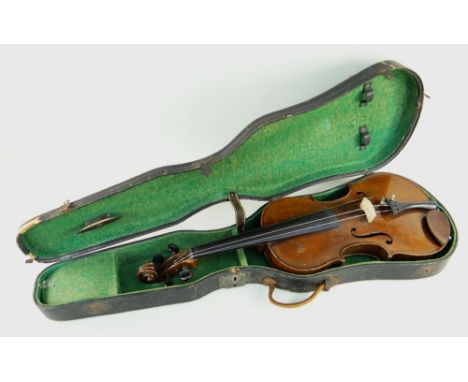 STUDENTS VIOLIN, with two-piece back, caseThe length of the back, not including the button is 35.5cm’s