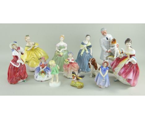 ASSORTED CHINA FIGURINES including ten Royal Doulton, Royal Worcester Freda Doughty figure of 'Tommy', Crown Staffordshire fi