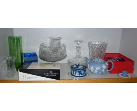 Shelf of assorted china and glass