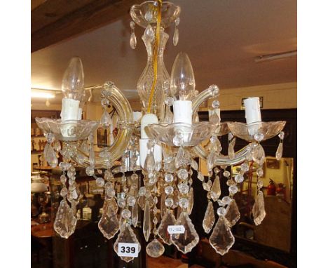 Antique style glass chandelier ceiling light with electric connection