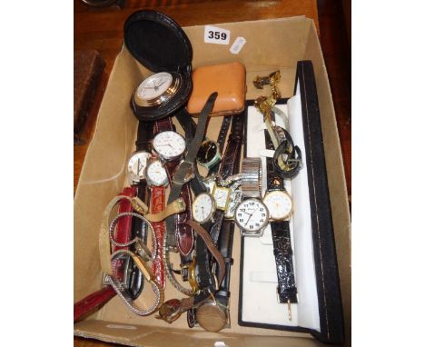 Tray of vintage wrist watches, inc. Cyma, Genfa and Bifora