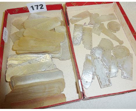 Good quantity finely engraved Chinese mother-of-pearl gaming counters
