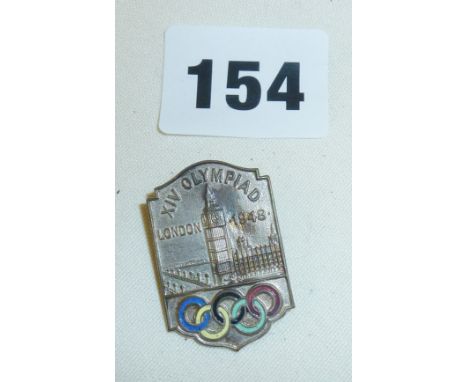 1948 XIV Olympiad London Olympics enamel badge