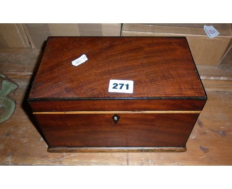 Edwardian flame mahogany tea caddy