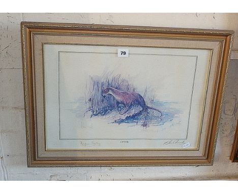 Limited Edition print of an otter, signed in pencil by the artist, Ben Maile and Angus Ogilvy