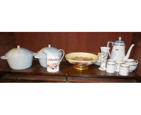 Royal Worcester "Viceroy" pattern coffee set, pair of LSA white porcelain tureens, Aynsley fruit bowl etc.