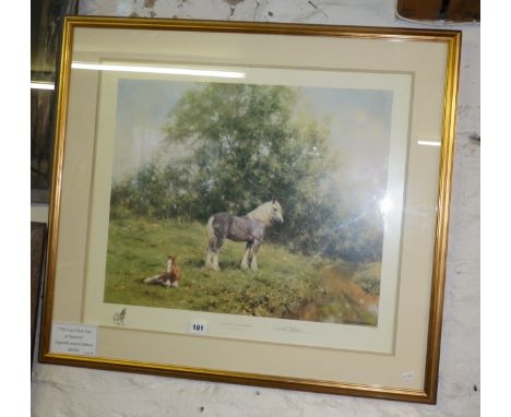 David Shepherd limited edition, 99/950, signed colour print of horses titled "The Lazy Hazy Days of Summer", 28" x 31" inc. f