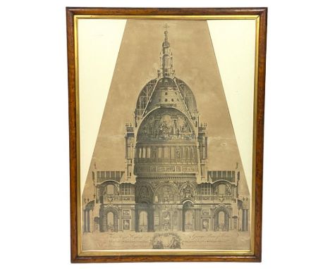 After Sam Wale and John Gwyn, Section of St Pauls Cathedral by Sir Christopher Wren
Originally published by John Welae, 1837,