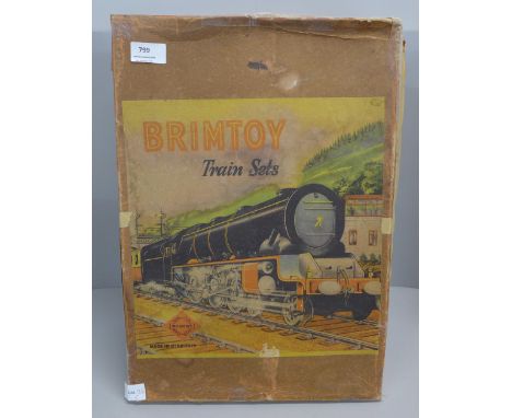 A Brimtoy tin plate train set, boxed 