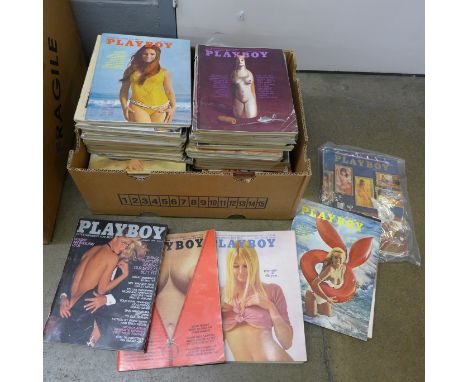 A quantity of vintage Playboy magazines, mainly 1970's **PLEASE NOTE THIS LOT IS NOT ELIGIBLE FOR POSTING AND PACKING** 