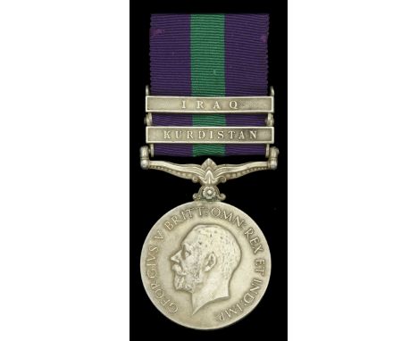 General Service 1918-62, 2 clasps, Kurdistan, Iraq (Lieut. S. R. Carroll.) edge bruise, nearly very fine £100-£140