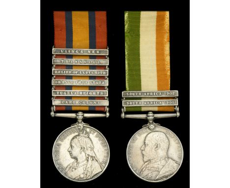 Pair: Corporal D. Taylor, Royal Army Medical Corps, who was Mentioned in Despatches  Queen’s South Africa 1899-1902, 6 clasps