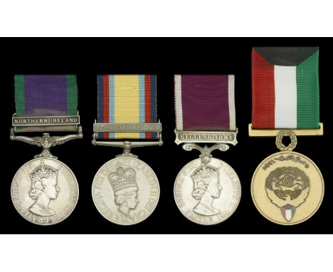 Three: Sergeant A. J. Cook, Army Catering Corps  General Service 1962-2007, 1 clasp, Northern Ireland (24267668 Sgt A J Cook 