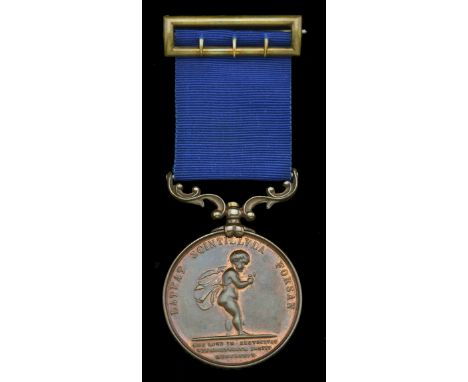 Royal Humane Society, small bronze medal (unsuccessful) (Wilmot J. Bethell. 3rd Sept 1910.) with integral bronze riband buckl