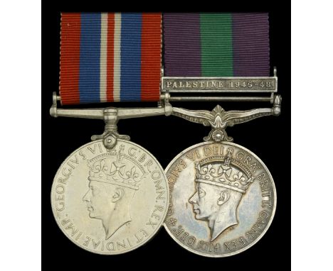 Pair: Private W. J. V. Inigh, Army Air Corps  War Medal 1939-45; General Service 1918-62, 1 clasp, Palestine 1945-48 (1482081
