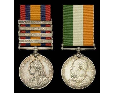 An highly unusual Boer War pair awarded to Conductor R. W. Manley, Army Service Corps, late Driscoll’s Scouts  Queen’s South 