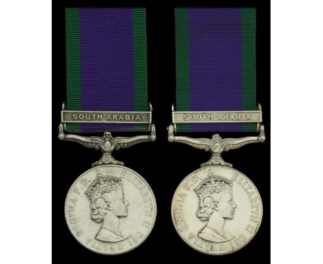 General Service 1962-2007, 1 clasp, South Arabia (2) (24080032 Pte. D. J. Absalom. Som. L.I.; 23869139 Pte. C. J. Shearn. Som