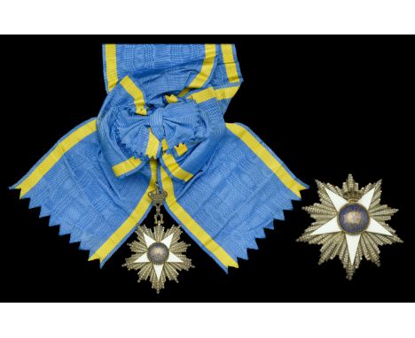 Egypt, Kingdom, Order of the Nile, First Class set of Insignia, by J. Lattes, Cairo, comprising sash badge, 92mm including cr