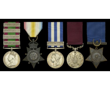 Five: Private Isaac Death, Seaforth Highlanders  Afghanistan 1878-80, 4 clasps, Peiwar Kotal, Charasia, Kabul, Kandahar (1828