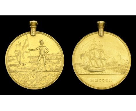Honourable East India Company Medal for Egypt 1801, gold, 53.6g, an extremely rare original striking, fitted with contemporar