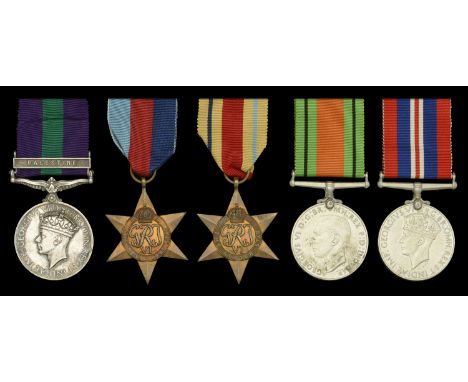 Five: Major (Quartermaster) W. A. Wight, Royal Army Medical Corps  General Service 1918-62, 1 clasp, Palestine (7249688. W.O.