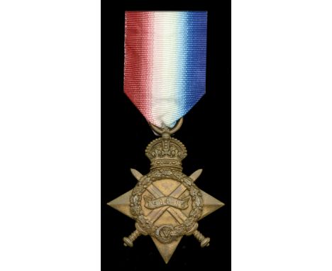 1914-15 Star (Pte. J. Vipond Rand. Rfls) traces of adhesive to reverse, good very fine £70-£90  ---  M.M. London Gazette 30 J