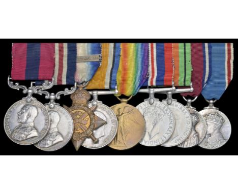 A Great War 1915 ‘Neuve Chapelle’ D.C.M., ‘Western Front’ M.M. group of nine awarded to Company Sergeant-Major, later Lieuten