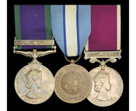 Three: Sergeant F. G. Copeman, Royal Signals  General Service 1962-2007, 1 clasp, Northern Ireland (22771404 Sgtr. F. G. Cope