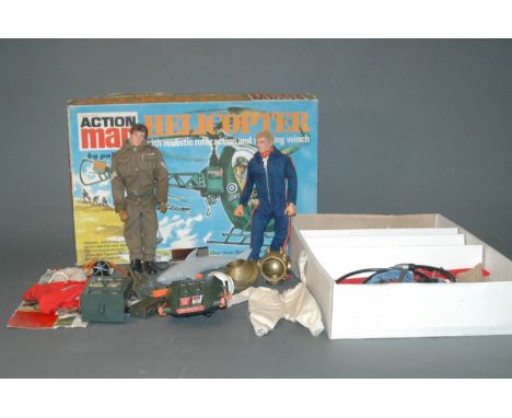 A 1970's Palitoy Action Man underwater explorer with outfit and accessories together with a 1970's Palitoy Action Man in Brit