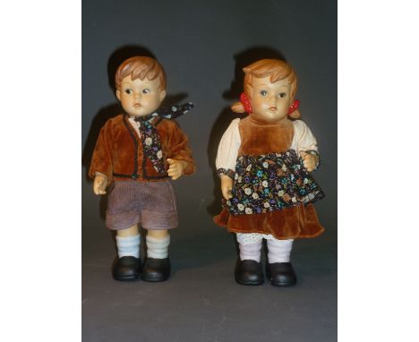 2 Hummel porcelain dolls of Hansel & Gretel