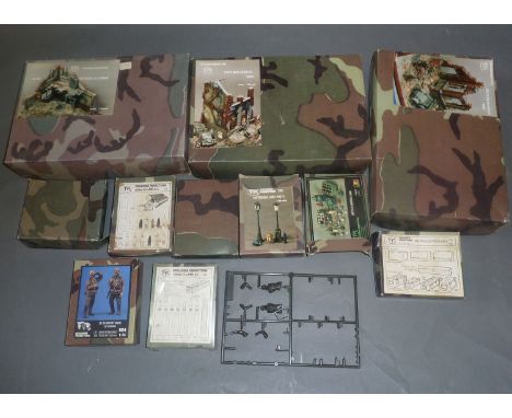 A collection of boxed Verlinden 1/35 scale military model kits including Ruined Interior, City House Ruin, Ruined Mansion and