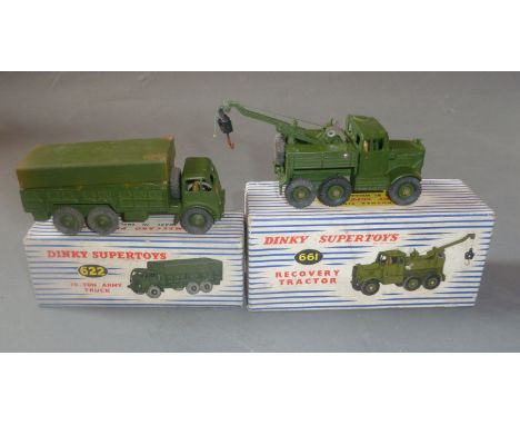 A boxed Dinky recovery tractor (661) and a boxed Dinky 10-ton army truck (622)