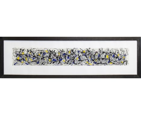 AFTER JACKSON POLLOCK (AMERICAN 1912 - 1956), SUMMERTIME screenprint 20cm x 130cm Mounted, framed and under glass