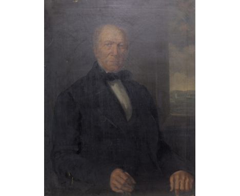 BRITISH SCHOOL, PORTRAIT OF A GENTLEMAN oil on canvas 92cm x 72cm Unframed