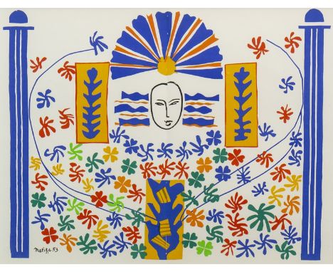 AFTER HENRI MATISSE (FRENCH 1869 - 1954), APOLLON lithograph 35cm x 45cm Mounted, framed and under glass