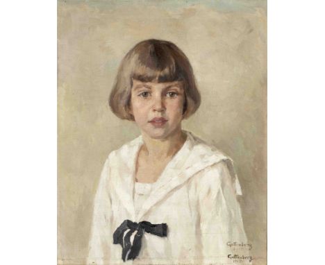Rosa von Guttenberg (1878-1959), Malerin aus Triest, stud. in München bei Jank und Hoefer, Portrait eines Mädchens mit weißer