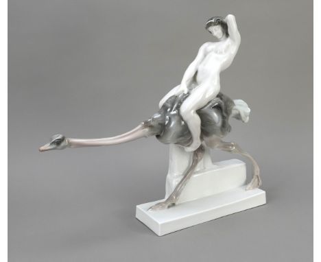 Straussenritt, Rosenthal, Selb, Kunst-Abteilung 1914, Modellentwurf von Ferdinand Liebermann (1883-1941) im Jahr 1910, Modell