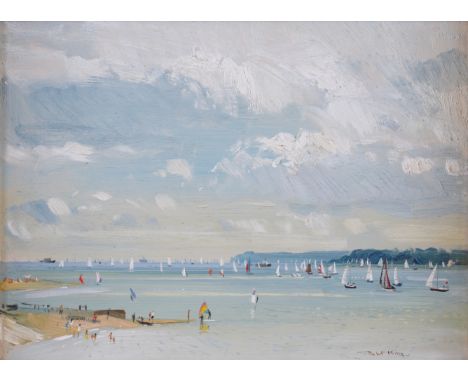 ROBERT KING (BRITISH, B. 1936)Sailing scenesigned 'Robert King' (lower right)oil on board29 x 39cmARRProvenanceThe Solent Gal