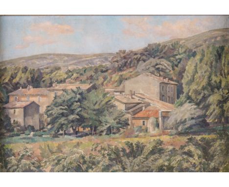 PERCY HORTON (BRITISH, 1897-1970)Farm in the Luberonwith inscribed label (to reverse of frame)oil on board31 x 45cmARRProvena