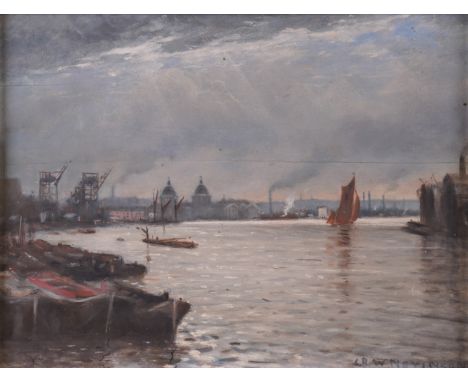 ATTRIBUTED TO CHRISTOPHER RICHARD WYNNE NEVINSON (BRITISH, 1889-1946)The Thames looking towards Greenwich
bears signature (lo