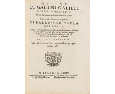 NO RESERVE Galilei (Galileo) Usus Et Fabrica Circini Cuiusdam Proportionis, Per Quem Omnia Fere Tum Euclidis, Tum Mathematico