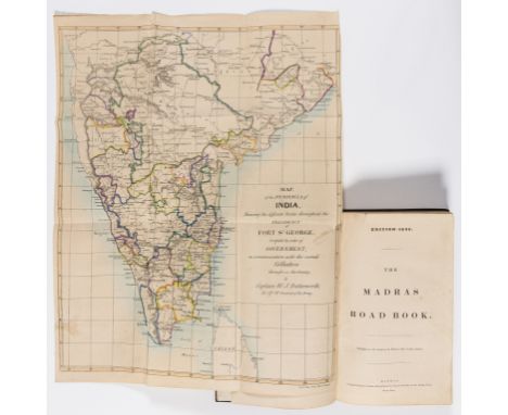 India.- [Butterworth (Captain William John)] The Madras Road Book, second edition, large folding colour lithographed map by t