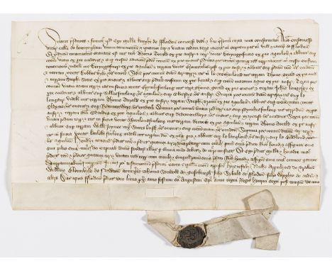 NO RESERVE Norfolk, Flordon.- Charter I Milla Knyght have granted and confirmed to Richard Cristemesse vicar of Keteryngham [