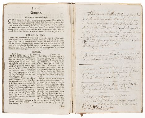 18th century Lawyer.- An Attorney's Practice Epitomiz'd, misbound at end but complete, contemporary ink manuscript notes on i