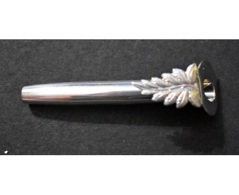 Silver Top Pocket Flower Holder, Hallmarked Birmingham 1988. Look like Hercule Poirot when you go out! Boxed.