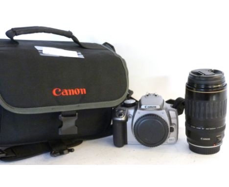 Canon EOS 350D digital camera plus a Canon Zoom lens EF100-300mm, bag and manual