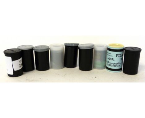 Collection of film in plastic cylinders