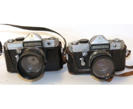 Pair of Petri Flex film cameras