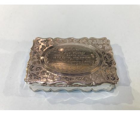 A silver plated snuff box