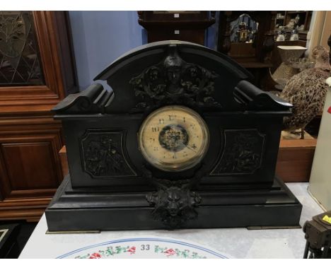 A Victorian slate 8 day mantel clock